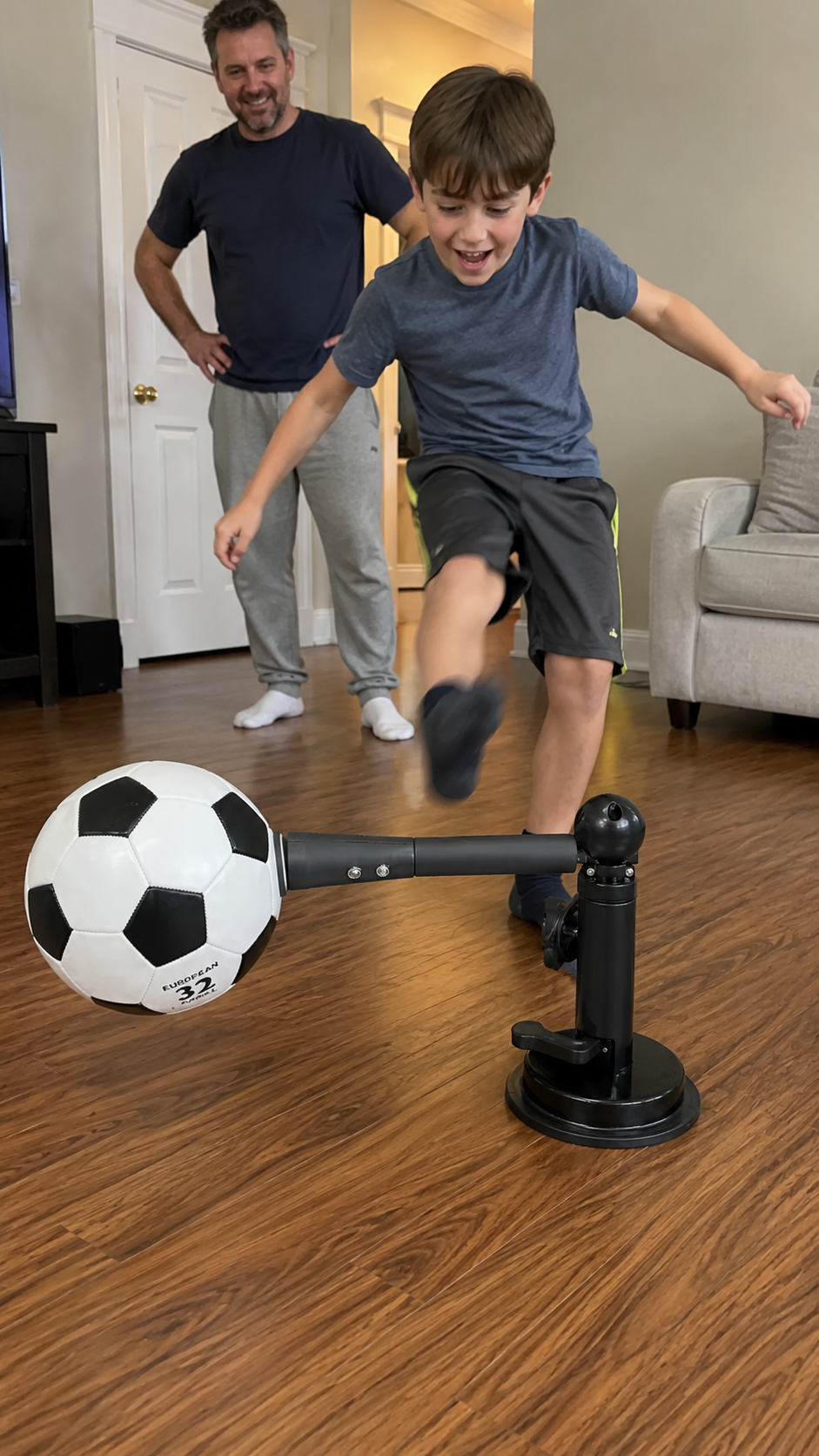 Young player training with Kickpal indoors